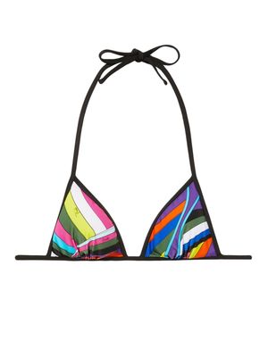 PUCCI striped triangle bikini top - Black
