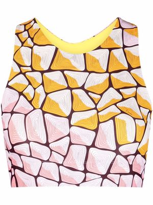PUCCI Tartuca-print cropped performance top - Pink