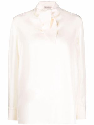 PUCCI tie-neck silk blouse - Neutrals