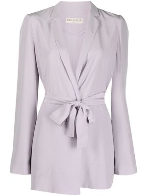 PUCCI tie-waist silk blazer - Purple