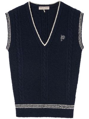 PUCCI V-neck knitted vest - Blue
