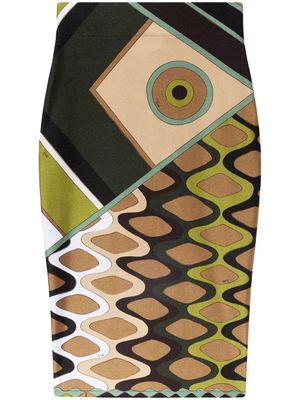 PUCCI Vivara-print pencil skirt - Green