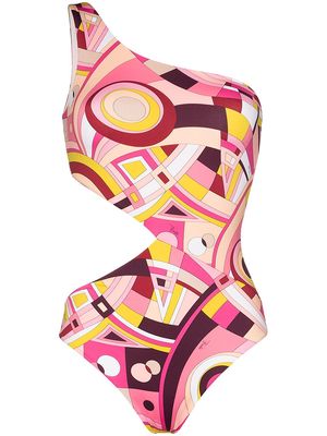 PUCCI x Browns 50 geometric-print cut-out swimsuit - Pink