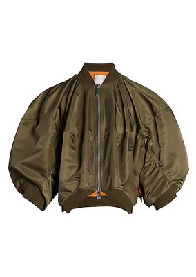 Puff Sleeve Bomber Jacket