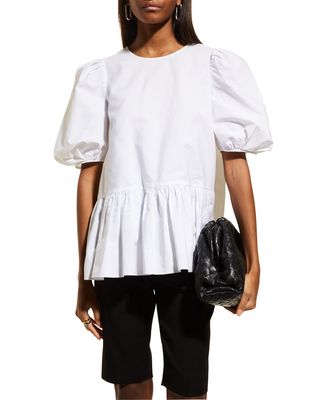 Puff-Sleeve Tiered Blouse