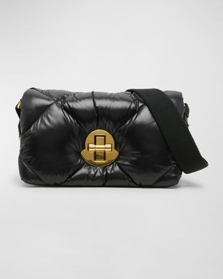 Puffer Crossbody Bag with Turn-Lock