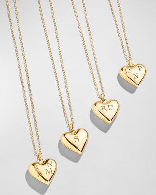 Puffy Heart 18K Gold-Plated Personalized Pendant Necklace