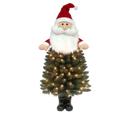Puleo 4 ft Pre-Lit Santa Tree - 100 Clear Light s