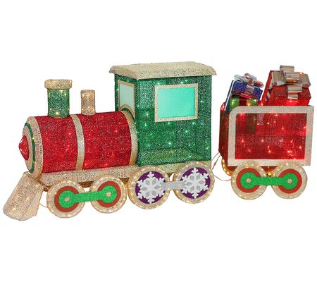 Puleo 68" Pre-Lit Outdoor Wire Frame Train 535 Lights