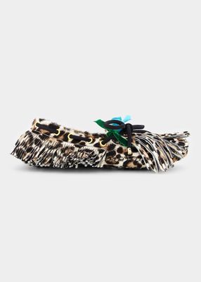 Puli Leopard Calf Hair Moccasin Loafers