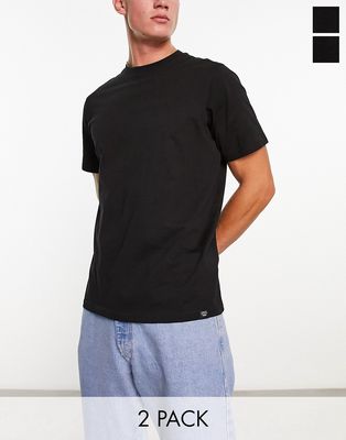 Pull & Bear 2 pack basic t-shirt in black