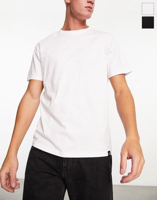 Pull & Bear 2 pack regular fit T-shirt in black & white-Multi