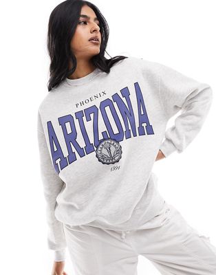 Pull & Bear 'Arizona' sweatshirt in light gray