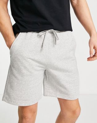 Pull & Bear basic jersey shorts in white-Gray