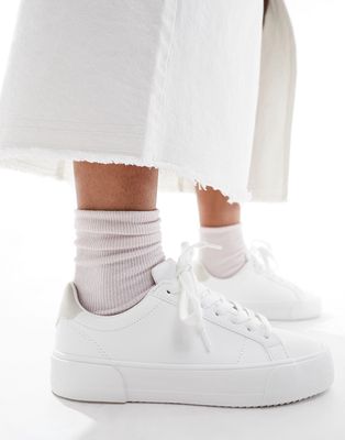 Pull & Bear basic sneakers in white