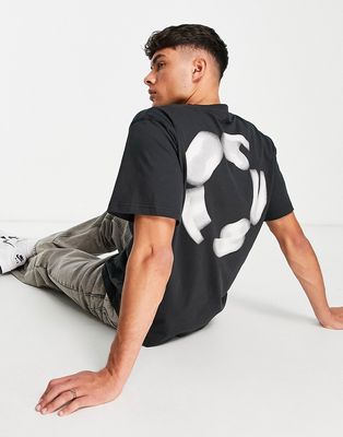 Pull & Bear blurred back print t-shirt in black