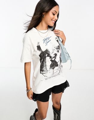 Pull & Bear Britney Spears graphic t-shirt in white