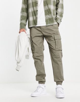 Pull & Bear cargo pants in khaki-Green
