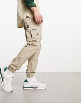 Pull & Bear cargo pocket pants in beige-Neutral