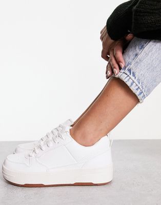 Pull & Bear chunky retro sports sneakers in white