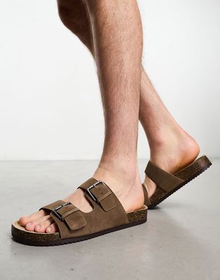 Pull & Bear double strap sandal in brown