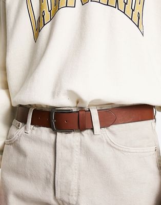 Pull & Bear faux leather belt in brown
