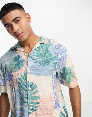 Pull & Bear hawaiian printed shirt in multi
