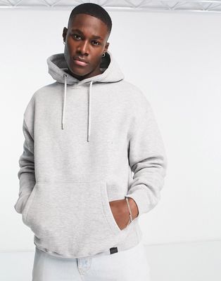Pull & Bear hoodie in light grey-Gray