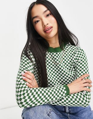 Pull & Bear knitted jacquard top in green - part of a set