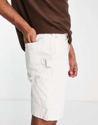 Pull & Bear loose relaxed fit shorts in stone-Neutral