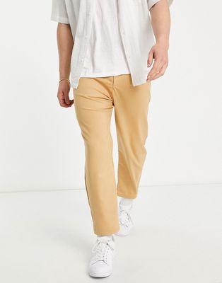 Pull & Bear loose tailored pants in camel-Neutral