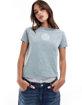 Pull & Bear mandala graphic T-shirt in blue