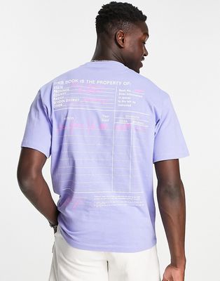 Pull & Bear New York printed t-shirt in lilac-Blue