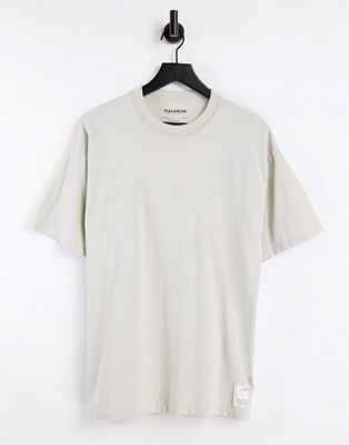 Pull & Bear overdye set t-shirt in ecru-White