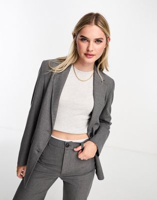 Pull & Bear oversized blazer in charcoal gray - part of a set