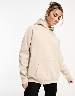 Pull & Bear oversized hoodie in sand-Neutral