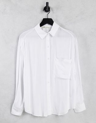 Pull & Bear oversized shirt in white