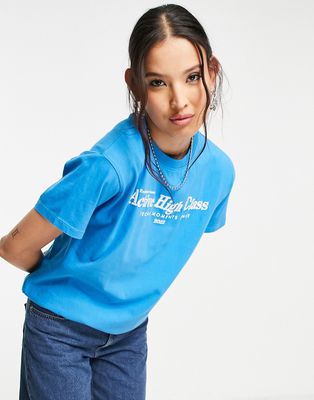 Pull & Bear oversized T-shirt with slogan detail in blue - part of a set