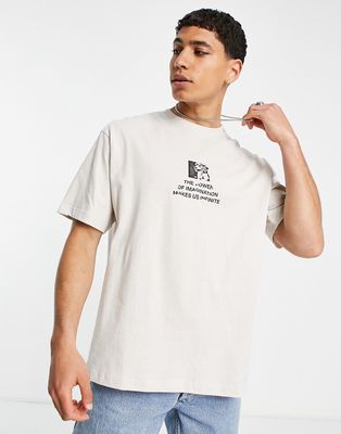 Pull & Bear printed t-shirt in gray