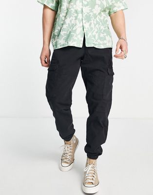 Pull & Bear relaxed fit cargo pants in black