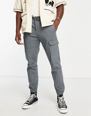Pull & Bear relaxed fit cargo pants in gray