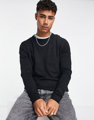 Pull & Bear relaxed fit sweater in black