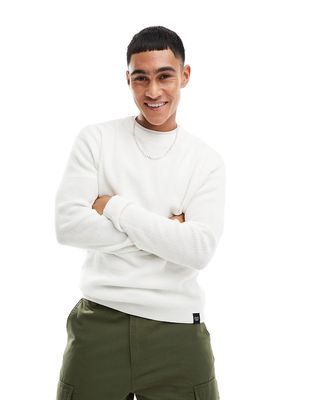 Pull & Bear ribbed knit sweater in ecru-White