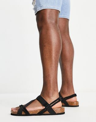 Pull & Bear rope sandals in black