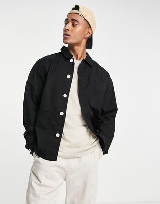 Pull & Bear shirt in relaxed fit in black