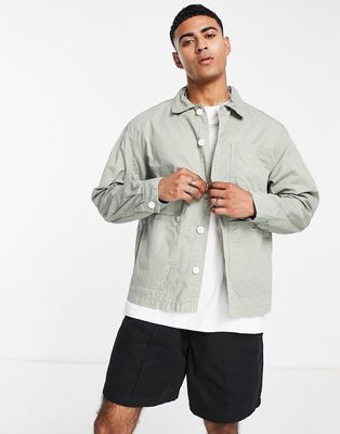 Pull & Bear shirt in relaxed fit in sage green