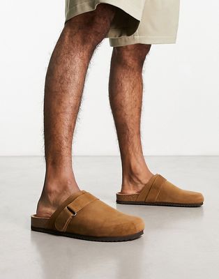 Pull & Bear slip on clogs in brown