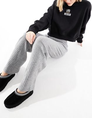 Pull & Bear soft touch straight leg pants in charcoal gray