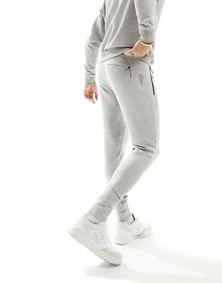Pull & Bear soft touch sweatpants in gray-Brown