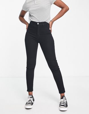 Pull & Bear super skinny high waist jeans in black